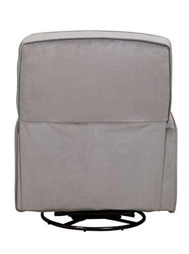 Pulaski Sutton Swivel Glider Recliner, Zen Grey with Stella Piping