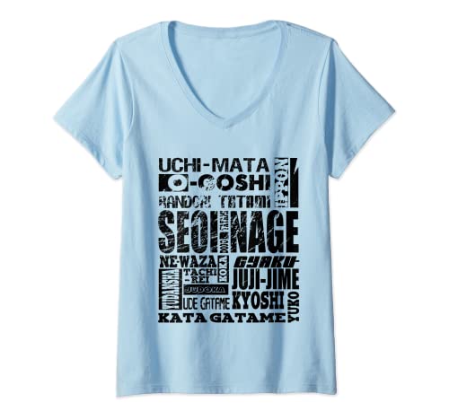 Donna LA A-Z DI JUDO T SHIRT Judo T-Shirt Judoka Tee shirts Maglietta con Collo a V