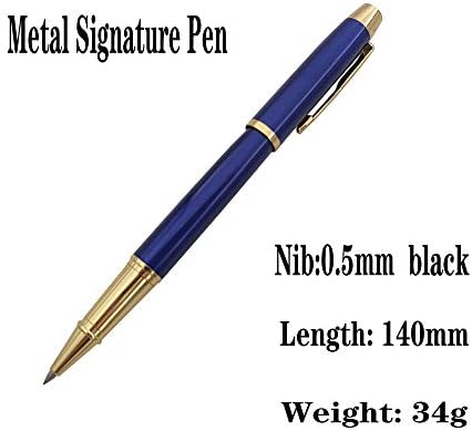 Accod Metal Signature Pen Office Rollerball Pen Black Ink Ballpoint Pen Nice Gift Pen for Family, Classmate and Colleague 0.5mm Replaceable Refills-Gift Boxed (Blue)
