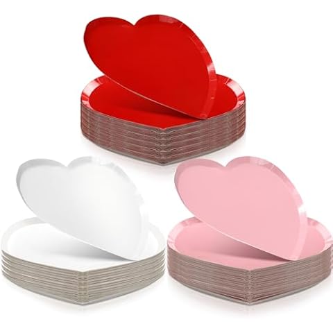 FillTouch 60 Pcs Heart Shaped Plates Cover