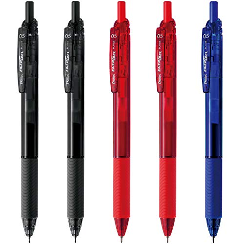 Stylos Pentel EnerGel anti-bavure pour gaucher pointe fine 0,5 mm lot de 5