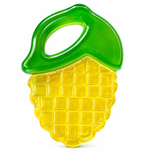 Image of CHICAGOZONE Premium Baby Silicone Teether Ring Toy - BPA Free Soft Teething Toy for Infants, Multi-Texture Sensory Chew Toy, Easy Grip Teether for Babies 3-12 Months, Cute Animal Design (Multicolor) (CORN SHAPE)