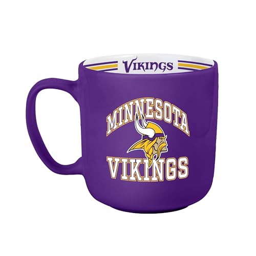FANMATS NFL Minnesota Vikings 15 oz Stripe Coffee Mug 15 Fluid Ounces | Ceramic | Officially Licensed | Vintage Team Logo | Great Gift