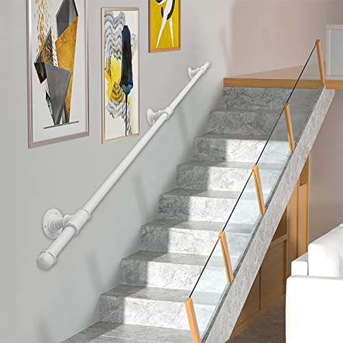 Rambarde d'escalier pour personnes âgées : rampe blanche antidérapante - 2