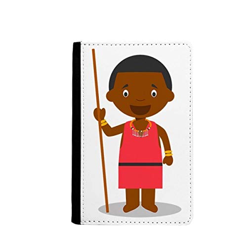 Étui portefeuille de voyage pour passeport Kenya Noir et multicolore de 3.7x5.8 pouces