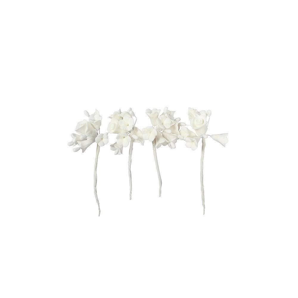 House of Cake Mini Rose Spray Cake Topper | 4 Piece - White