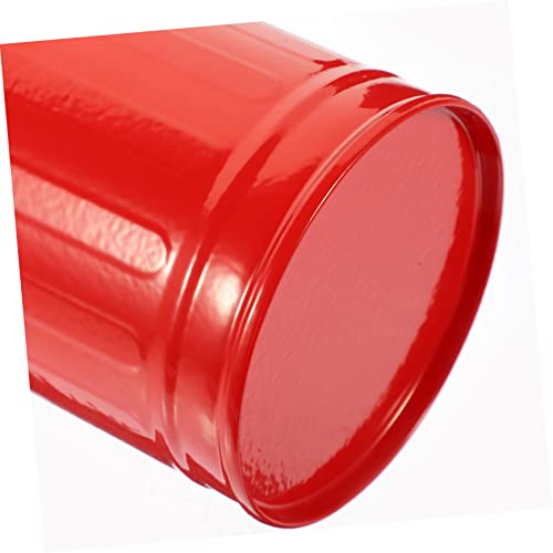 Image of KOMBIUDA 1pc Desktop Mini Trash Can Lid Versatile Pen Holder and Makeup Brush Organizer for Home and Office Space-Saving Iron Storage Bucket Red for Stationery and Item Storage