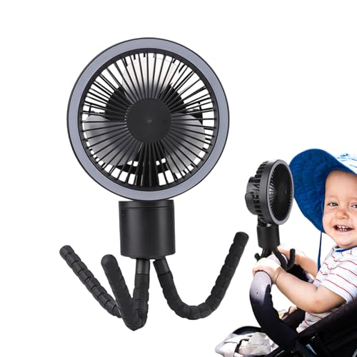 Ventilateur pour poussette et camping à rotation 360° USB