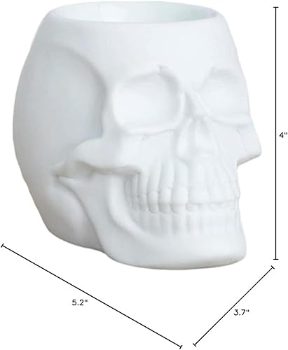Miniatura 9 de Ebros Gift Alchemy Fantasy - Vela votiva de cerámica de esqueleto gótico macabro, aceite esencial, cera de ácido, hierbas, soporte para calentador