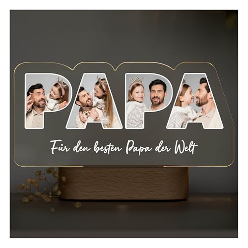 Geschenkfreude Personalisiertes Acrylglas Bild mit Foto - Geschenkideen für Papa, Vater, Papi zum Vatertag oder Bild - Vater Kind Geschenk - Vatertagsgeschenke personalisiert - Männertag