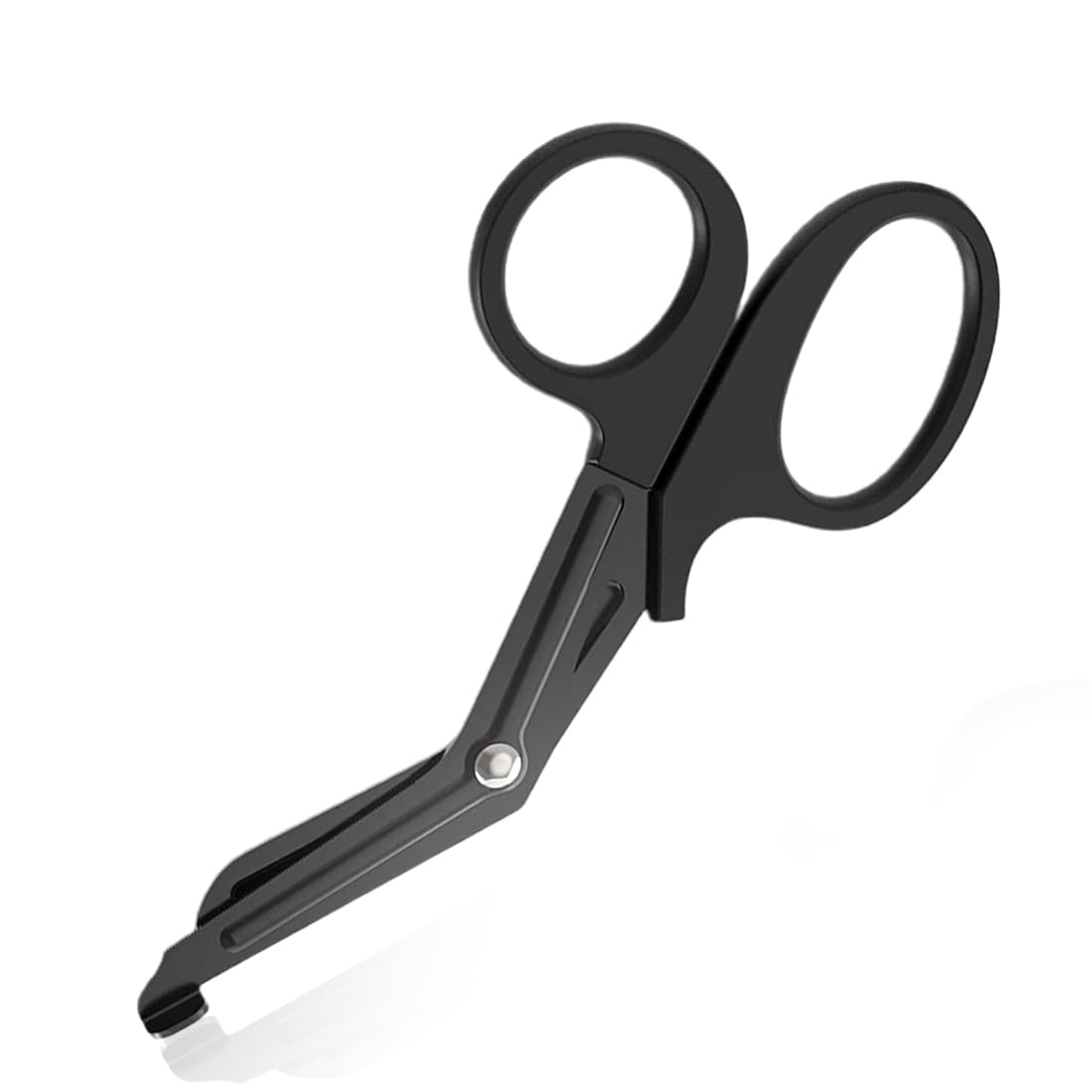 Cesoie di Emergenza, Forbici per Soccorso Infermieristico di Pronto Soccorso per Trauma mediche EMT in Acciaio Inossidabile Paramedici Forbici piegate,18,5 cm (Nero)