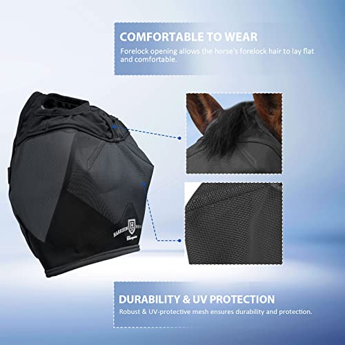 Harrison Howard Horse Fly Mask Standard Black Horse Large #TOP1