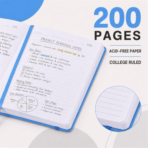 SUIN A5 Hardcover Lined Notebooks, Light Blue, 6 Pack, 200 Pages Each by SUIN - Used condition - Image 5
