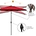 Abba Patio 9ft Patio Umbrella Outdoor Market Table Umbrella with Push Button Tilt and Crank for Garden, Lawn, Deck, Backyard & Pool, 8 Sturdy Ribs, Red