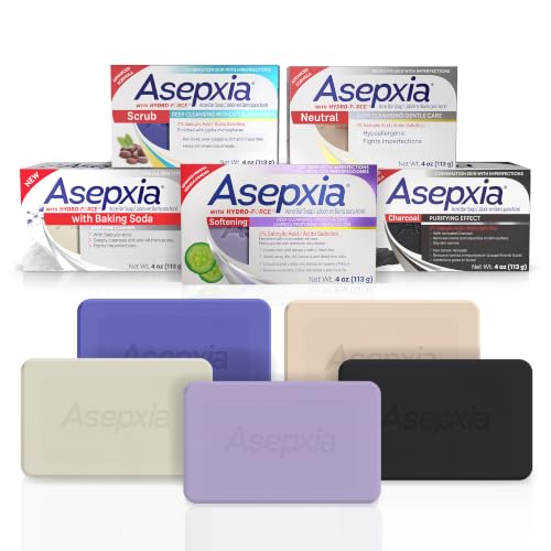 Asepxia Soap Face Wash Variety Pack Blackhead Care & Brightness 5-Pack