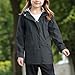 Kids Rain Jacket Boys Girls Lightweight Waterproof Raincoat Youth Full Zip up Button Down Coat (Black, 13-14 Years)