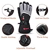 SAVIOR HEAT Rechargeable Heated Gloves with 3 Heating Levels - Electric Ski Gloves, Touchscreen, Waterproof for Men Women