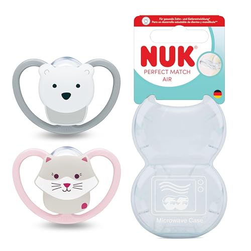 Imagen de NUK Perfect Match Air Chupete 18-36 meses Chupetes ortodónticos que facilitan la ventilación y evitan la irritación 95% de aceptación por parte de los bebés** Gato