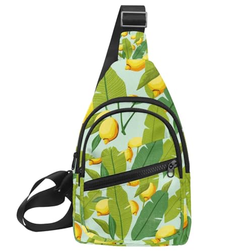 Mochila cruzada de limones amarillos para tus viajes y paseos urbanos