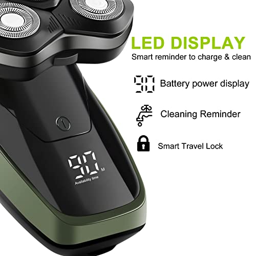 Vstseries Pro Bald Head Shaver,Electric Razor For Balder Man,Male Grooming Shaving Machine,Wet Dry Face Beard Trimmer,5D Rotary Close Shave Clipper,Bold Hair Shaver,Large Hair Storage,1.5H Running #TOP7