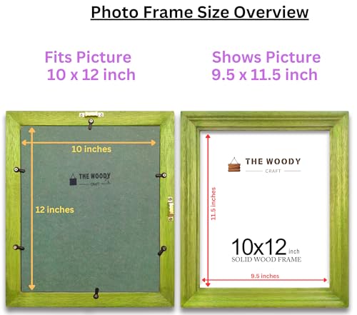 Image of 10x12 Photo Frame | Photo Frame for Gift | mini Frames | Green Wood Frame for Wall | Adds Charm to Any Room (10x12 inch, Green)