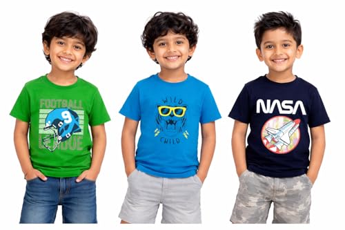 Image of AmazBaby Boys Cotton Full Sleeve T-Shirt Combo Pack of 3 | Soft & Comfortable Kids Wear