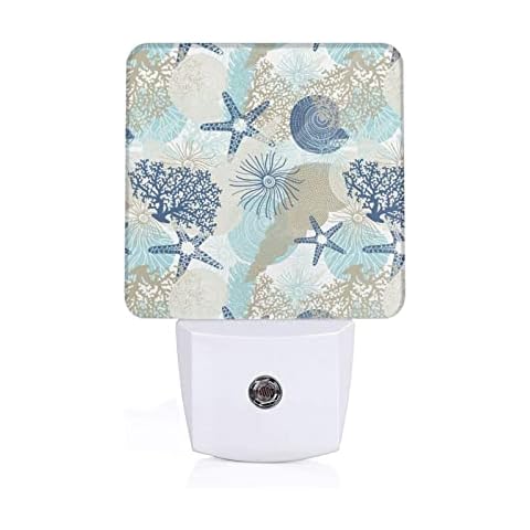 Starfish Night Light Plug-in Led Nightlights Dusk-to-Dawn Sensor Night Lamp Kids Adults for Bedroom Kitchen Hallway Room Decorative Cover