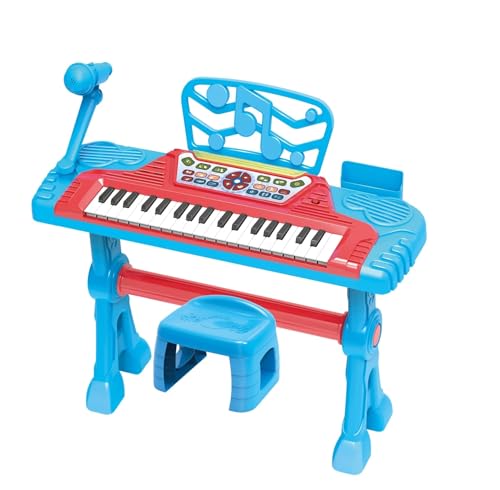 Clavier électronique 37 touches avec tabouret micro piano cm54 piano enfants clavier jouet fonctionnant avec microphone bases rythmiques simulation outils fonction...