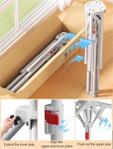 Foldable Portable Clothes Drying Rack - Space-Saving Indoor/Outdoor Clothing Rack for Camping Balcony & Home Use (White) - Image 4