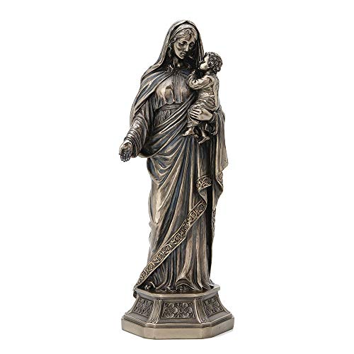 Estatuilla religiosa de Virgen María con Niño Jesús 11.5 pulg