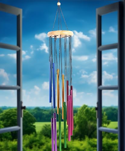 Image of ZAICUS Multicolor Wind Chime, Windchime for Balcony, Garden, Patio - Home Decor Items (12 Tubes) Chimes for Home Positive Energy Metal Wind Chimes - Home Decor Items Stylish - Housewarming Gifts