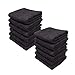 Creative Stitches Cotton Bleach Guard Towels (12-Pack, Black, 16x26 inches) - Bleach Safe Gym Hand Towel, Luxury Hotel & Spa 100% Cotton Hand Towel Set