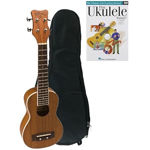 Kohala Kanikapila Series Soprano Ukulele Beginner Bundle with Instruction Book and Gig Bag