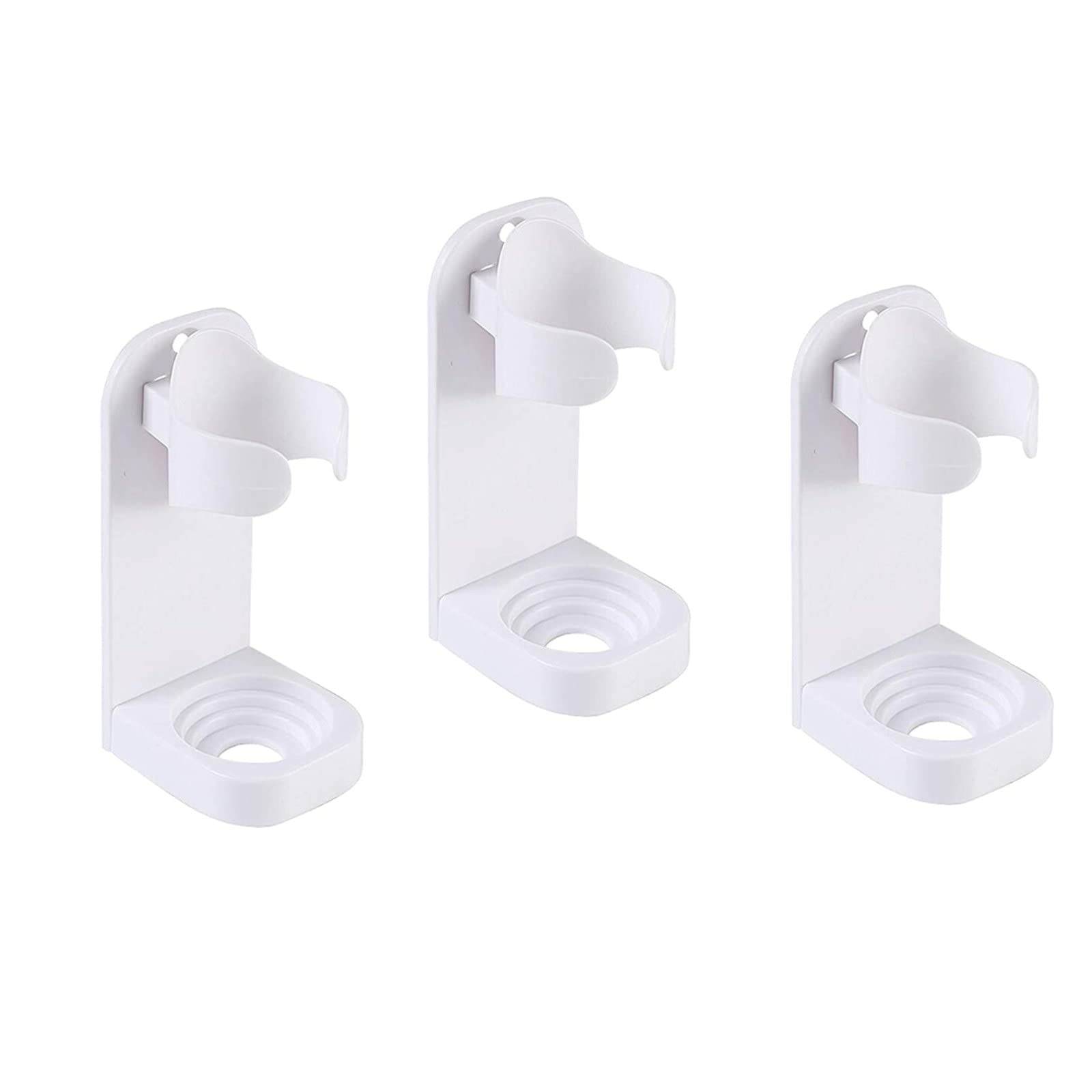 3 Pack Electric Toothbrush Holder, Self Adhesive Toothbrush Holder Wall Mounted, Adjustable Bathroom Toothbrush Stand Organizer, Space Saving Tooth Brush Holder for Bathroom Washbasin (White)