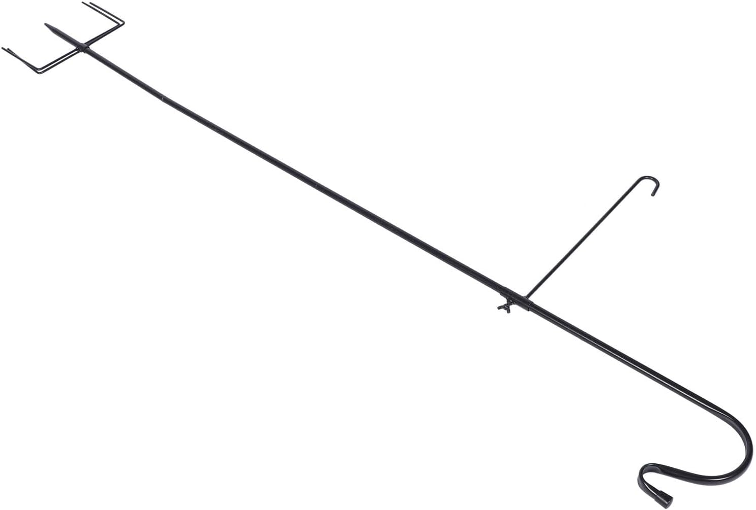 Uonlytech Iron Shepherd Hook for Outdoor Garden Hanging, Rust-Resistant Ground Inserted Flagpole Hook, Yard Plant Storage and Lantern Holder
