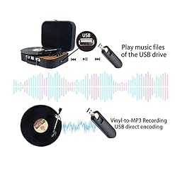 AMZOPDGS Tourne-Disque en Vinyle, Platine avec 2 Haut-parleurs stéréo intégrés, Tourne-Disque Pho Portable sans Fil… - Les Beatles, Paul McCartney, John Lennon, RIngo Starr, George Harrison AMZOPDGS Tourne-Disque en Vinyle, Platine avec 2 Haut-parleurs stéréo intégrés, Tourne-Disque Pho Portable sans Fil… – Image 6