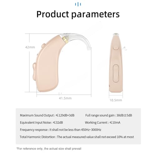 Image of Aika AK-6133 Digital Rechargeable Hearing Aid Machine - AI Technology 4 Channel BTE with Active Noise Cancellation, USB Recharge, Maximum Output 129dB (Beige, with Dry Kit and 1 Year Warranty)