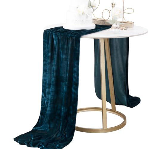 Socomi VELVET TABLE RUNNER 20 X 120 Inches 10Ft Luxurious Thick Cotton Christmas Thanksgiving Wedding Runner thumb #1