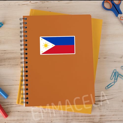 Image of (3PCS) Philipines Flag stickers, Countries Flag Stickers - Waterproof Vinyl Decals For Laptops, Tumblers, Water Bottles, Books, Scrapbooks, Size 3 x 1.6 Inch