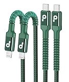 PRAKIE USB C to Lightning Cable 6FT 2Pack USB-C Fast Charger Cable Mfi Certified Type C to Lightning Cord USBC for iPhone 13 12 11 Pro Max Mini X XS XR 8 Plus 10 SE iPad 8th (Green)
