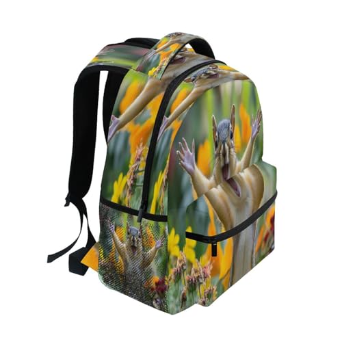 Nander A Funny Squirrel Backpack With Name Tag Casual Daypacks Outdoor Sports Rucksack School Bag for Boys Girls-12x7.3x16.9in2