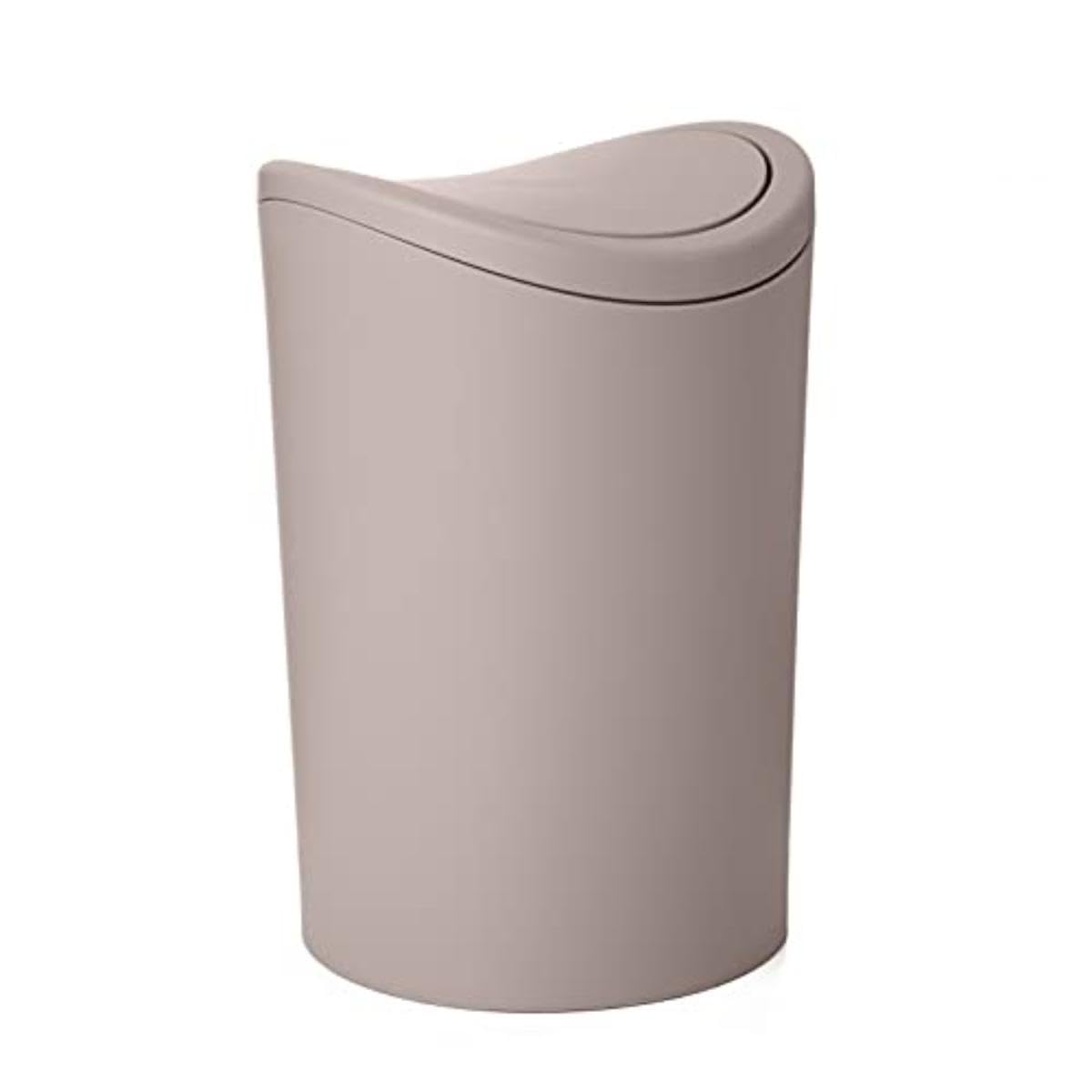 Superio Mini Bathroom Trash Can with Lid, Modern Mini Waste Bin with Swing Lid (1 1/2 Gallon, 6 Liter) Plastic Garbage Can for Kitchen, Bathroom,