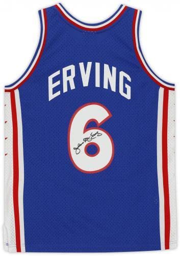 Framed Julius Erving Philadelphia 76Ers Autographed Blue Mitchell & Ness 1982-83 Hardwood Classics Swingman Jersey - Autographed Nba Jerseys #TOP2