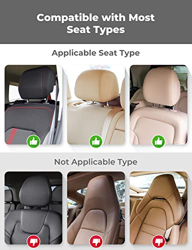 Oasser Car Seat Headrest Pillow, Detachable and Adjustable Double Sided Support Head and Neck for Adult and Kids, Easy to Install, Suitable for Front Passenger Seat and Rear Seat CA1 (Black) - Image 4