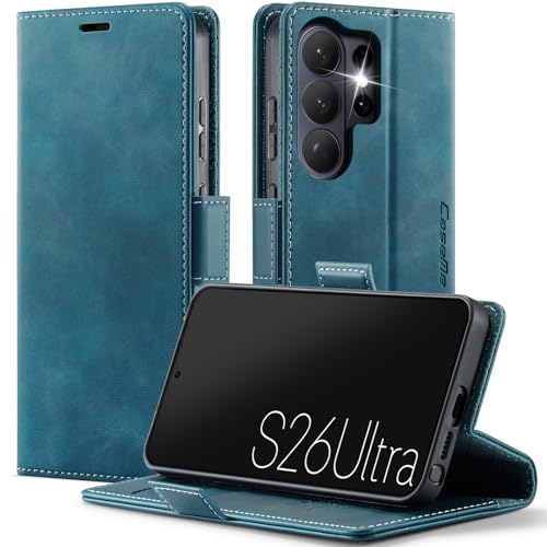 Étui Samsung Galaxy S26 Ultra 5G housse à rabat cuir vert RFID