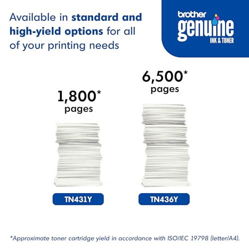 Brother Genuine Super High Yield Toner Cartridge, TN436Y, Replacement Yellow Toner, Yield up to 6,500 Pages, Amazon Dash Replenishment Cartridge - image 6