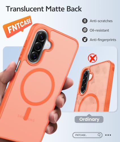 Image of FNTCASE for Galaxy A17 /A16 5G Phone Case, Fit for Magsafe, Screen Protector | Translucent Matte, 14FT Military Grade Drop Protection, Slim Shockproof Protective, for Samsung A 17 A 16 Cover, Orange