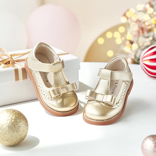 Image of Felix & Flora Toddler Little Girl Princess Dress Shoes-Mary Jane Flats for Girl Party School Shoes