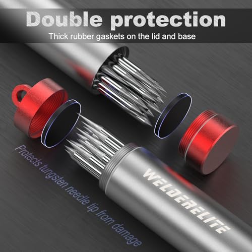 Image of Red TIG Tungsten Holder-Handy Protective Storage Tube for WT20 Welding Tungsten Electrodes