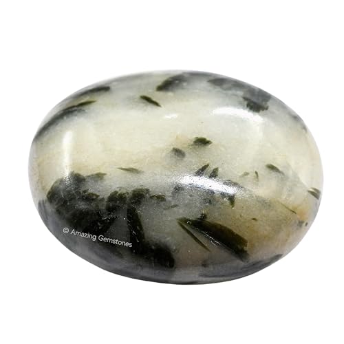 Image of Amazing Gemstone Green Tourmaline in Quartz Crystals and Healing Stones - Large Palm Stone Crystals Piedra - Crystal for Good Luck,Positivity,Meditation - Unique Stocking Stuffers and Birthday Gifts